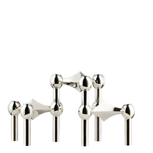 Load image into Gallery viewer, Molecular Structure Candle Holder - Set of 3, Silver