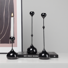 Load image into Gallery viewer, Water Drop Candle Holder Set - Charcoal