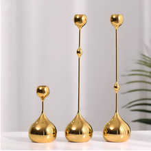 Load image into Gallery viewer, Water Drop Candle Holder Set - Gold