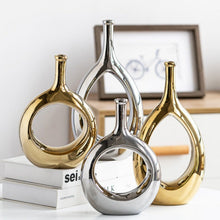 Load image into Gallery viewer, Water Drop Ceramic Vase - Silver, 23.5 cm