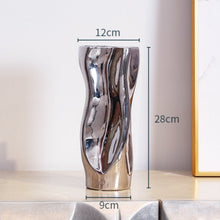 Load image into Gallery viewer, Abstract Flower Ceramic Vase - Silver, 28 cm
