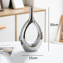 Load image into Gallery viewer, Water Drop Ceramic Vase - Silver, 30 cm