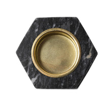 Load image into Gallery viewer, Marble Hexagon Candle Holder - Black