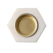 Load image into Gallery viewer, Marble Hexagon Candle Holder - White