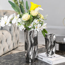 Load image into Gallery viewer, Abstract Flower Ceramic Vase - Silver, 20