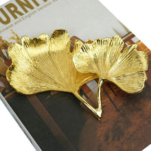 Load image into Gallery viewer, Ginkgo Biloba Leaf Metal Plate - Gold, 15 cm