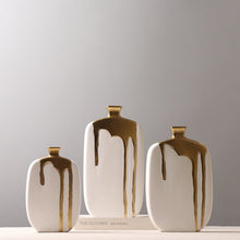 Load image into Gallery viewer, Golden Glaze Vase - Gold and White, 36.5 cm