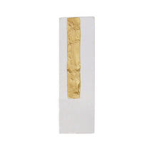 Load image into Gallery viewer, Rectangular Ceramic Vase - Gold and White, 27 cm