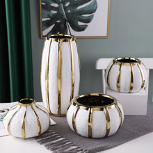 Load image into Gallery viewer, Gold and White Flower Pot - 15 cm