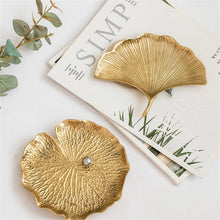 Load image into Gallery viewer, Ginkgo Leaf Metal Plate - Gold, 17 cm