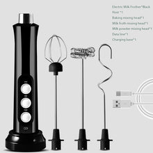 Load image into Gallery viewer, 3 In 1 Rechargeable Electric Milk Frother - Black