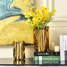 Load image into Gallery viewer, Floral Vase - Gold, 19 cm