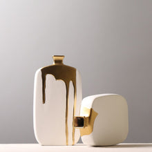 Load image into Gallery viewer, Golden Glaze Vase - Gold and White, 36.5 cm