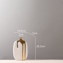 Load image into Gallery viewer, Golden Glaze Vase - Gold and White, 26.3 cm
