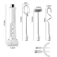 Load image into Gallery viewer, 3 In 1 Rechargeable Electric Milk Frother - White