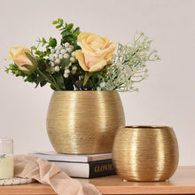 Load image into Gallery viewer, Ceramic Flower Pot - Gold, 13 cm