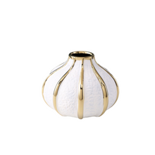 Load image into Gallery viewer, Gold and White Flower Pot - 18 cm