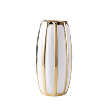 Load image into Gallery viewer, Gold and White Flower Pot - 29.5 cm