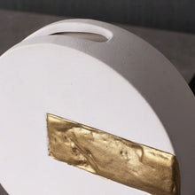 Load image into Gallery viewer, Circle Ceramic Vase - Gold and White, 15 cm