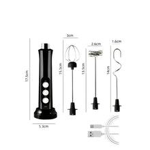 Load image into Gallery viewer, 3 In 1 Rechargeable Electric Milk Frother - Black