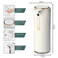 Load image into Gallery viewer, Minimal Automatic Foam Soap Dispenser - White &amp; Gold
