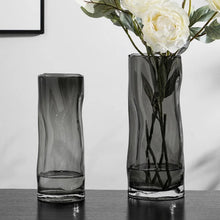 Load image into Gallery viewer, Asymmetric Glass Flower Vase - Grey , 29 cm
