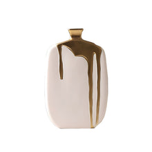 Load image into Gallery viewer, Golden Glaze Flower Vase - Gold and White 32.8 cm
