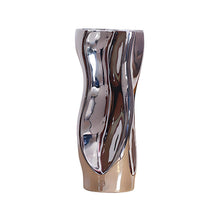 Load image into Gallery viewer, Abstract Flower Ceramic Vase - Silver, 28 cm
