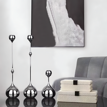 Load image into Gallery viewer, Water Drop Candle Holder Set - Silver
