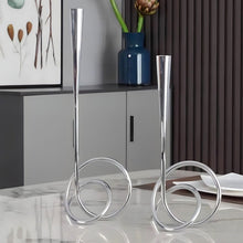 Load image into Gallery viewer, Knot Candle Holder- Silver , 33cm
