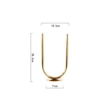 Load image into Gallery viewer, U Candle Holder - Gold , 28.5 cm
