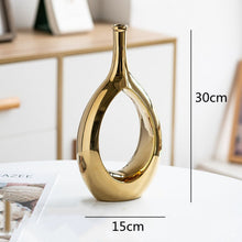 Load image into Gallery viewer, Water Drop Ceramic Vase - Gold, 30 cm
