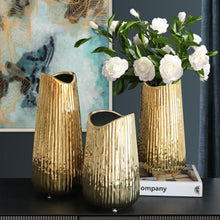 Load image into Gallery viewer, Gold Ceramic Vase - 23 cm
