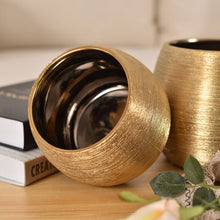 Load image into Gallery viewer, Ceramic Flower Pot - Gold, 13 cm
