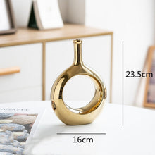 Load image into Gallery viewer, Water Drop Ceramic Vase - Gold, 23.5 cm
