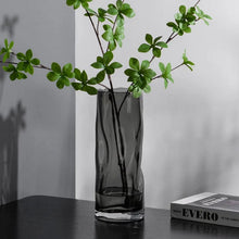 Load image into Gallery viewer, Asymmetric Glass Flower Vase - Grey , 25 cm
