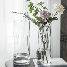 Load image into Gallery viewer, Asymmetric Glass Flower Vase - Clear, 25 cm
