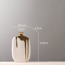 Load image into Gallery viewer, Golden Glaze Flower Vase - Gold and White 32.8 cm
