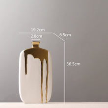 Load image into Gallery viewer, Golden Glaze Vase - Gold and White, 36.5 cm
