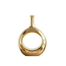 Load image into Gallery viewer, Water Drop Ceramic Vase - Gold, 23.5 cm
